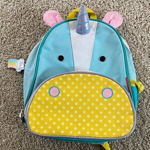 Skiphop Unicorn Kids Backpack with Yellow Polka Dots